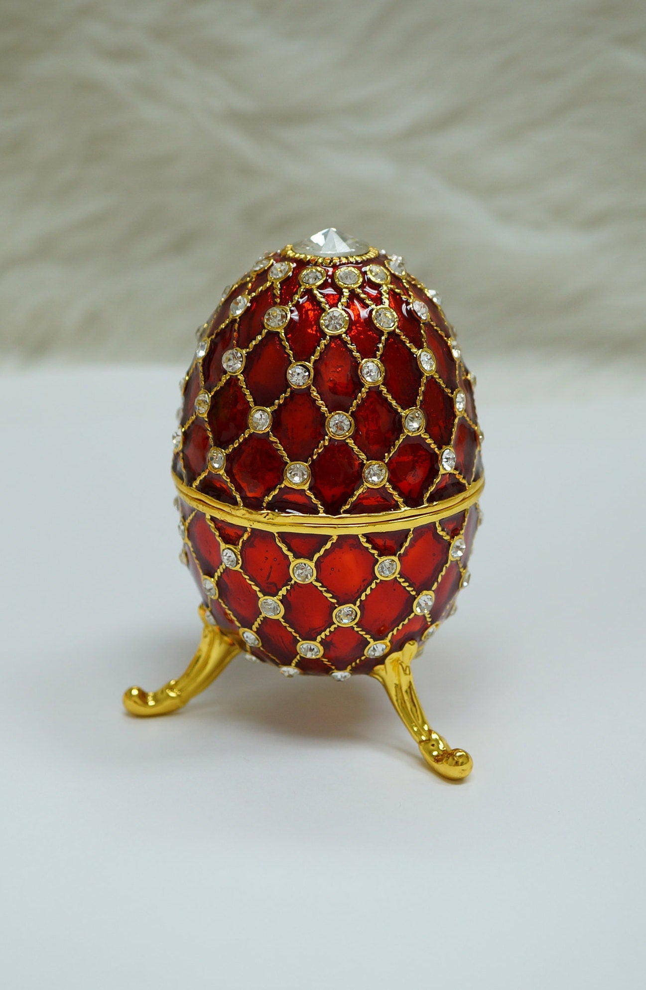 Cristiani Collezione Musical Egg Trinket Box 14K Gold Plated
