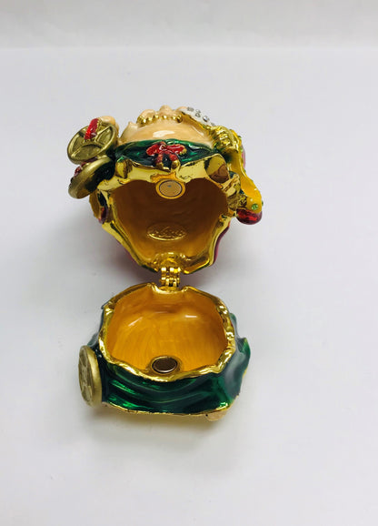 Cristiani Collezione Buddha Trinket Box 14K Gold Plated