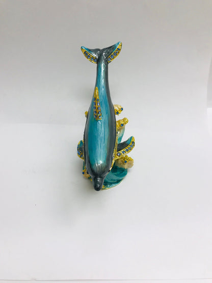 Cristiani Collezione Dolphins Trinket Box 14K Gold Plated