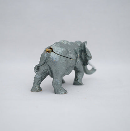 Cristiani Collezione Gray Elephant Trinket Bow Pewter Enameled 14K Gold Plated