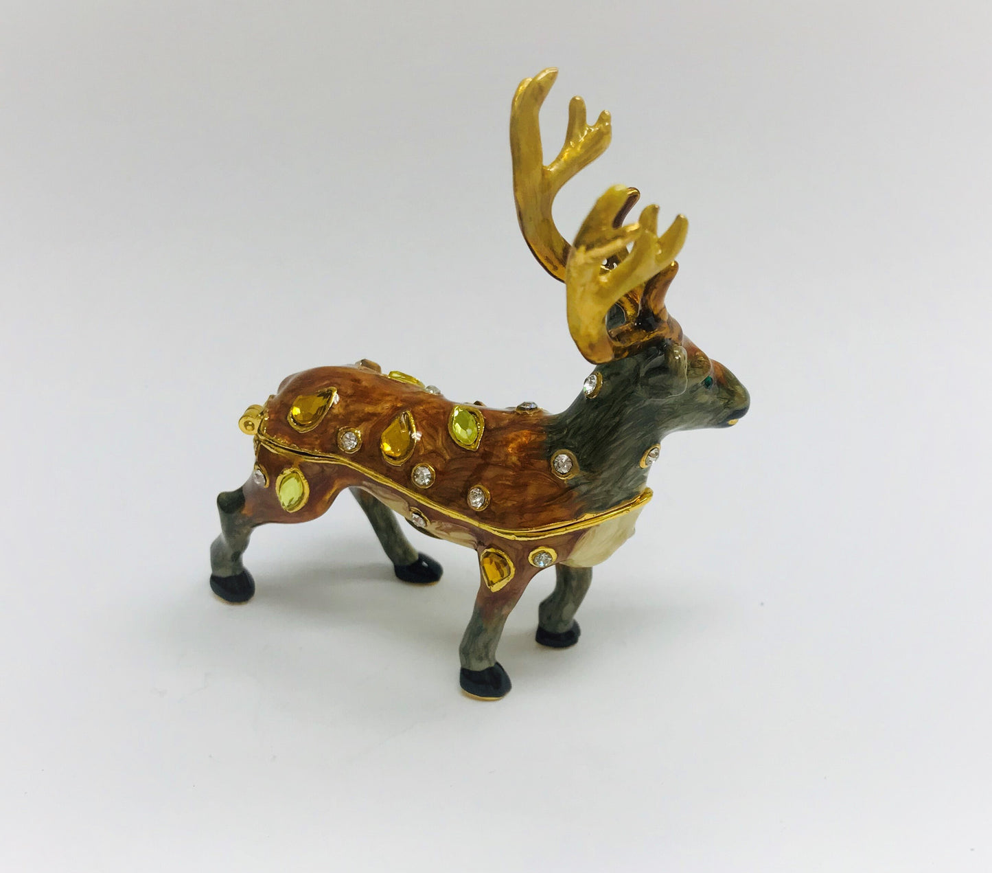 Cristiani Collezione Deer Trinket Box 14K Gold Plated