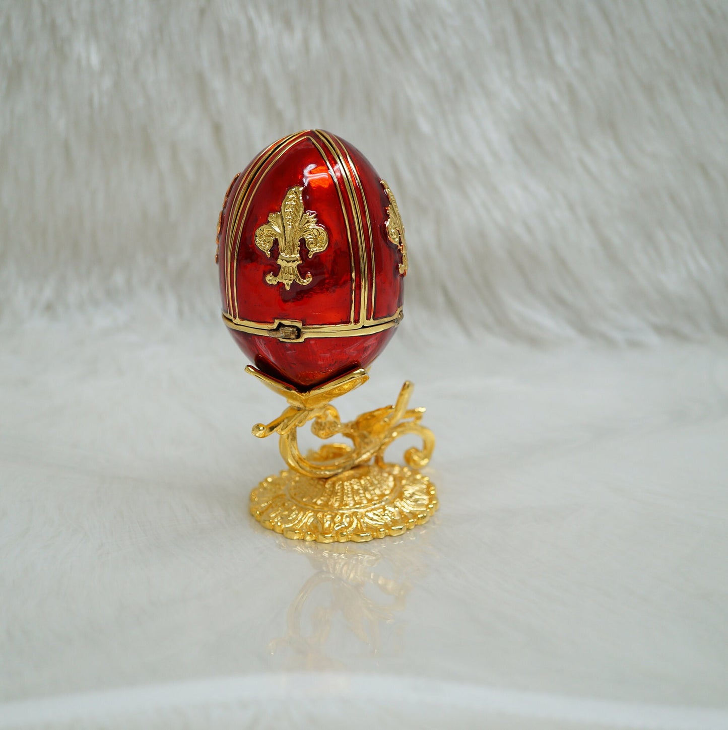 Cristiani Collezione Fleur de Lis Armor Egg 14K Gold Plated