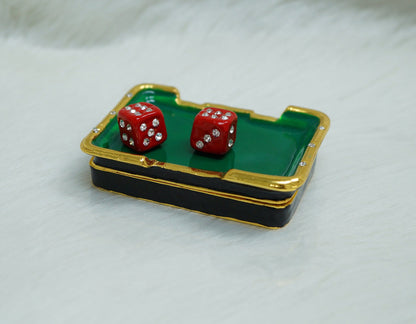 Cristiani Collezione Poker Table Trinket Box 14K Gold Plated