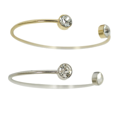 Simple Wire Bangle with Crystal.