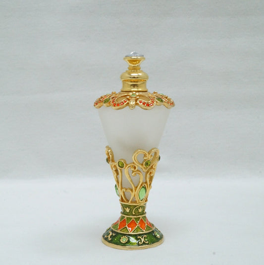 Vintage Cristiani Collezione Essential Oil Perfume Crystal Pewter Glass Bottles