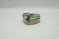 Vintage Heart Trinket Box with Grape and Vines Pewter Enamel