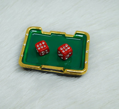 Cristiani Collezione Poker Table Trinket Box 14K Gold Plated