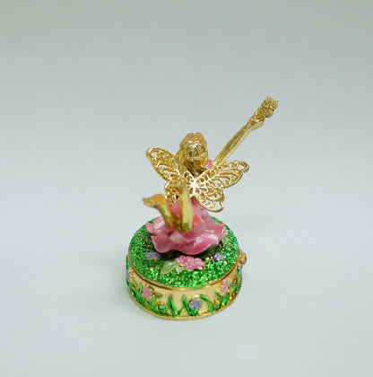 Cristiani Collezione Flying Fairy Trinket Box 14K Gold Plated