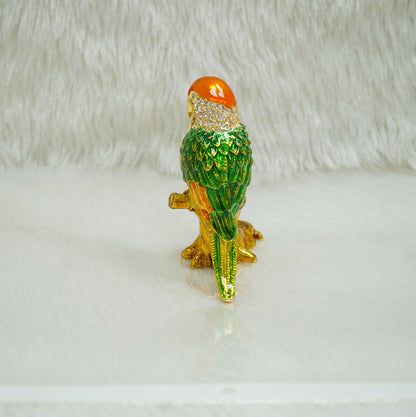 Cristiani Collezione Parrot on Branch Trinket Box 14K Gold Plated