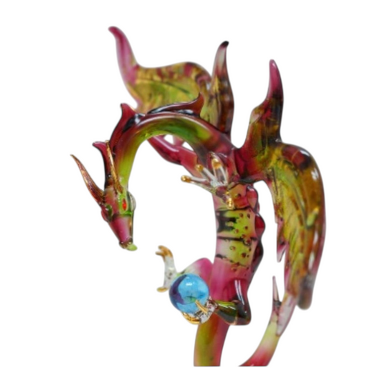 Cristiani Collezione  Glass Dragon Ice Ball Sculpture 14K Gold Plated
